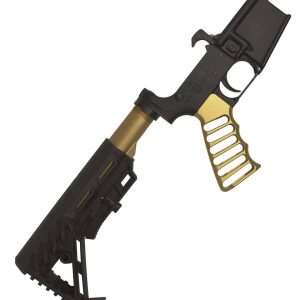AR Pistol Lower Receiver with TRX and Skeletonized Grip in Anodized Gold