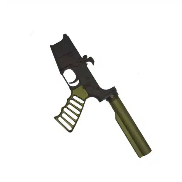 AR Universal Lower Receiver with Skeletonized Grip in Anodized Green - Image 2