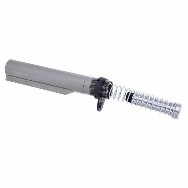 Professional silicone gun with ergonomic design, visible spring mechanism, and clear tube for precise caulking.