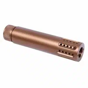 .308 Slip Over Fake Suppressor with Ported Muzzle Brake in Anodized Bronze