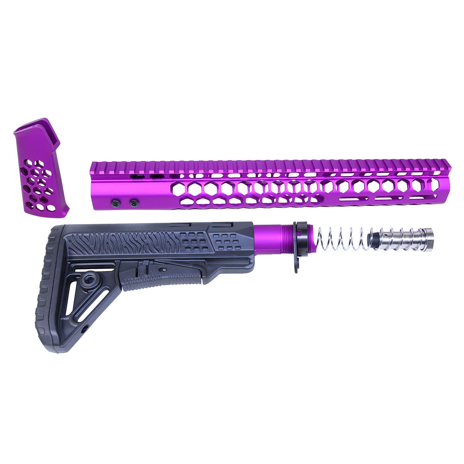 AR .308 Honeycomb Complete Furniture Set Gen 2 in Anodized Purple