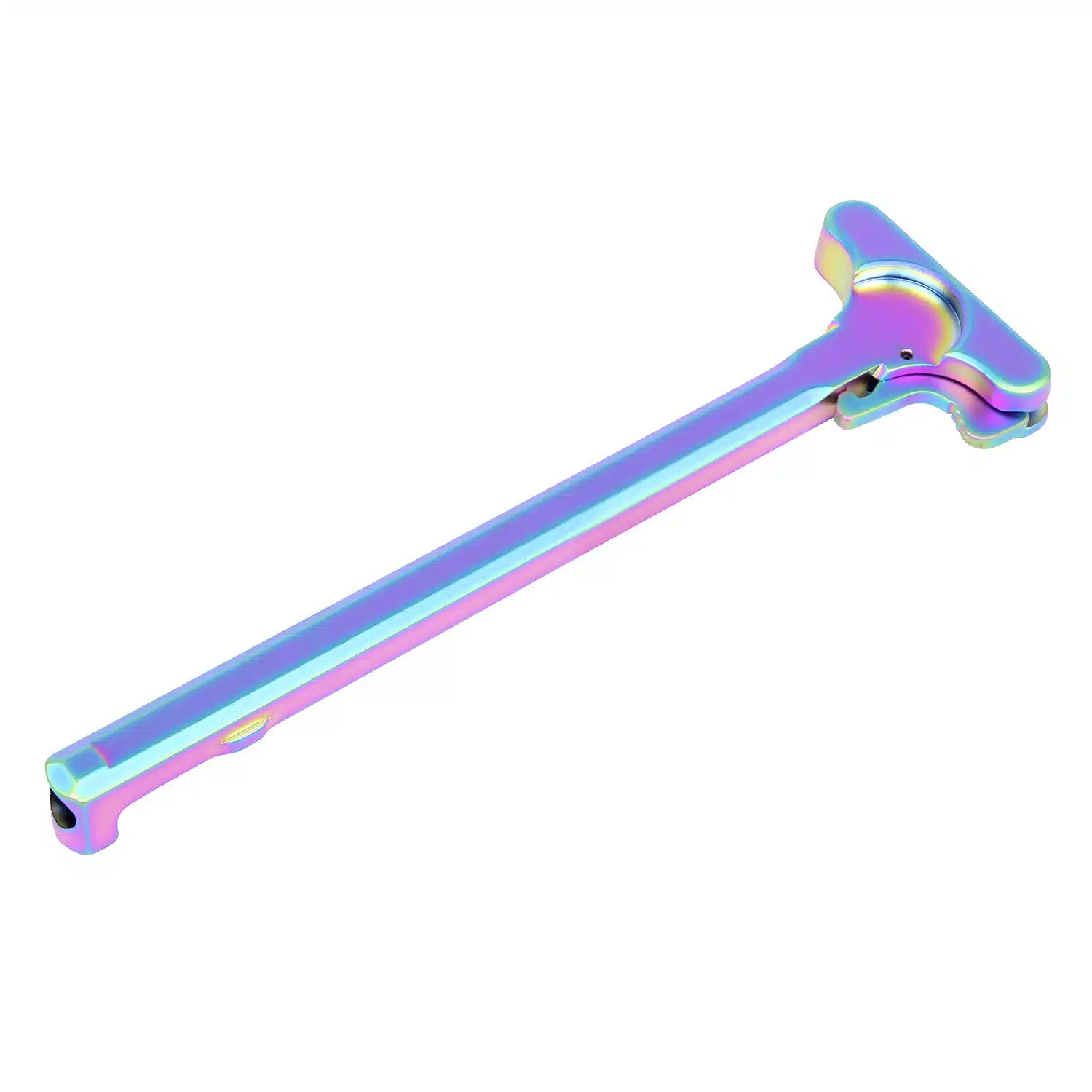 AR-15 Charging Handle in Matte Rainbow PVD