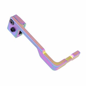 AR-15 Extended Bolt Catch Release in Matte Rainbow PVD