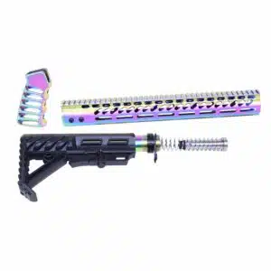 AR-15 Ultralight Complete Furniture Set in Matte Rainbow PVD