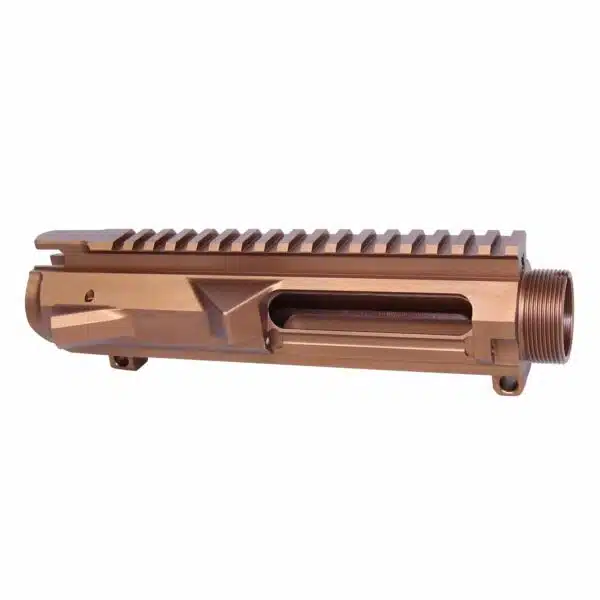 .308 caliber billet upper receiver with a Gen 2 design in anodized bronze.