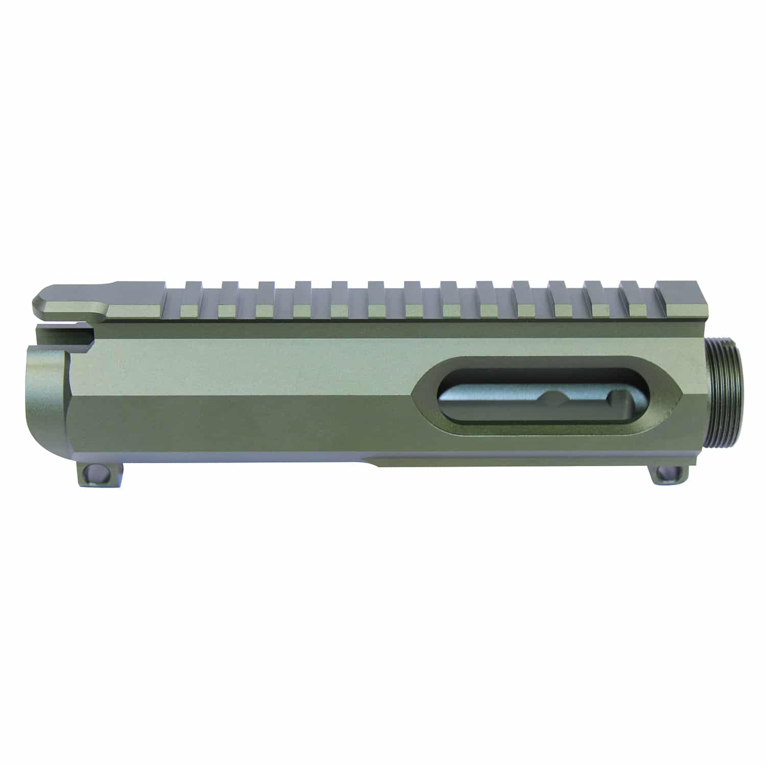 AR-15 9mm stripped billet upper receiver with a matte anodized green finish.