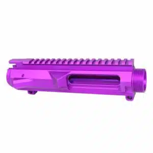 Gen 2 stripped billet upper receiver for .308 Cal, finished in anodized purple.