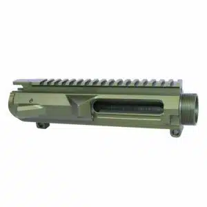 Stripped .308 caliber billet upper receiver Gen 2 in a military green anodized finish.