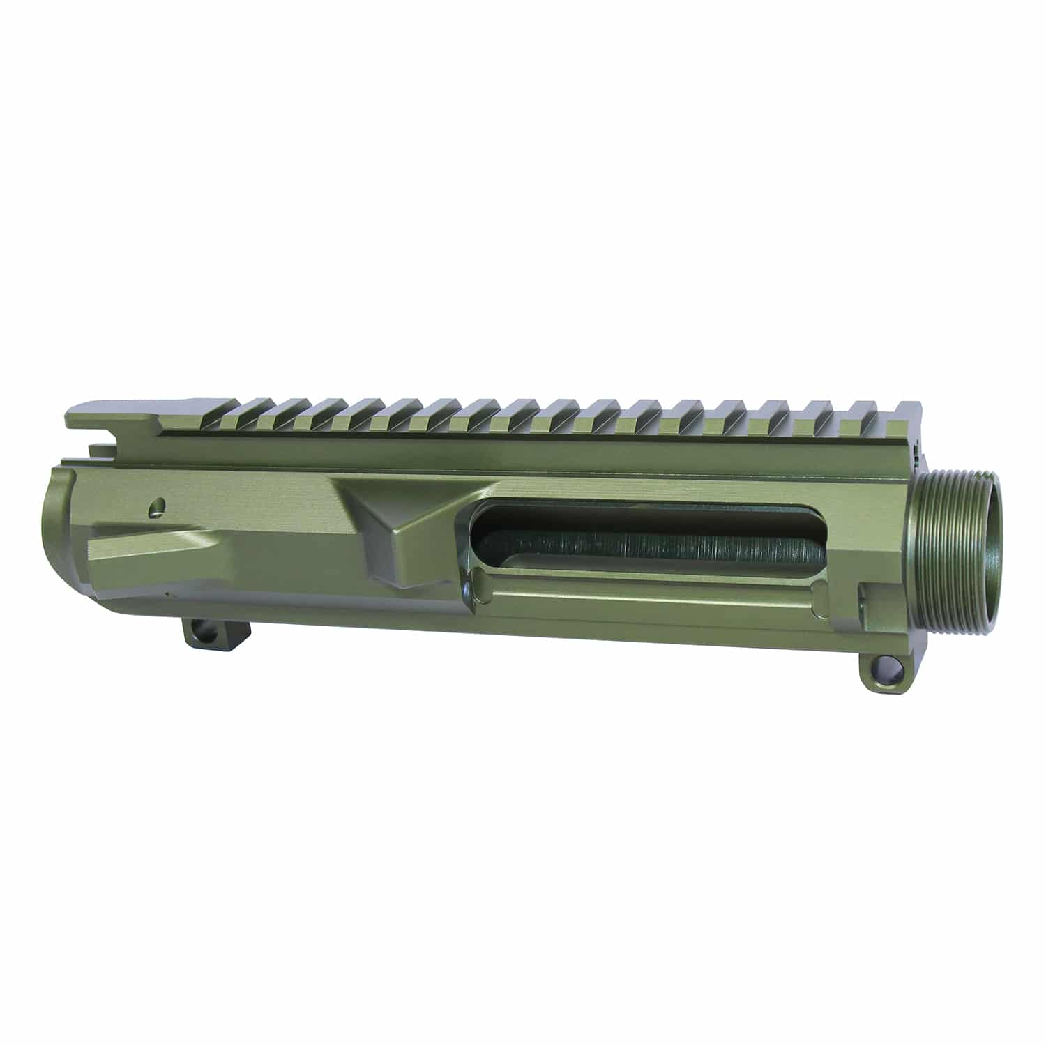 Stripped .308 caliber billet upper receiver Gen 2 in a military green anodized finish.