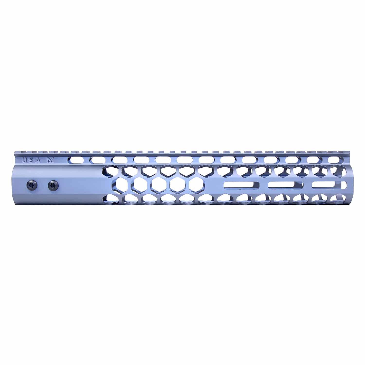 12 inch Air Lite Series Honeycomb M-LOK free floating handguard with monolithic top rail in anodized grey finish