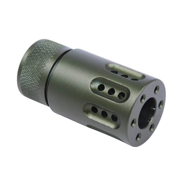 AR-15 Micro Slip Over Barrel Shroud with Ported Gatling Style in Anodized Green