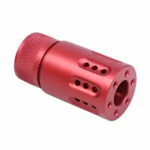 AR-15 Micro Slip Over Barrel Shroud with Ported Gatling Style in Anodized Red