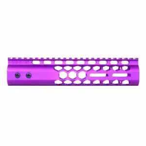 Anodized purple 9-inch Air Lite handguard with honeycomb cutouts and monolithic top rail
