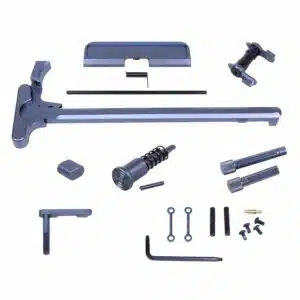 AR .308 Cal Accent Kit in Anodized Grey finish showing charging handle, safety, and hardware components