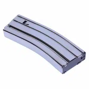 AR 5.56 Cal Aluminum 30 Rnd Mag with Anti-Tilt Follower in Black Chrome finish