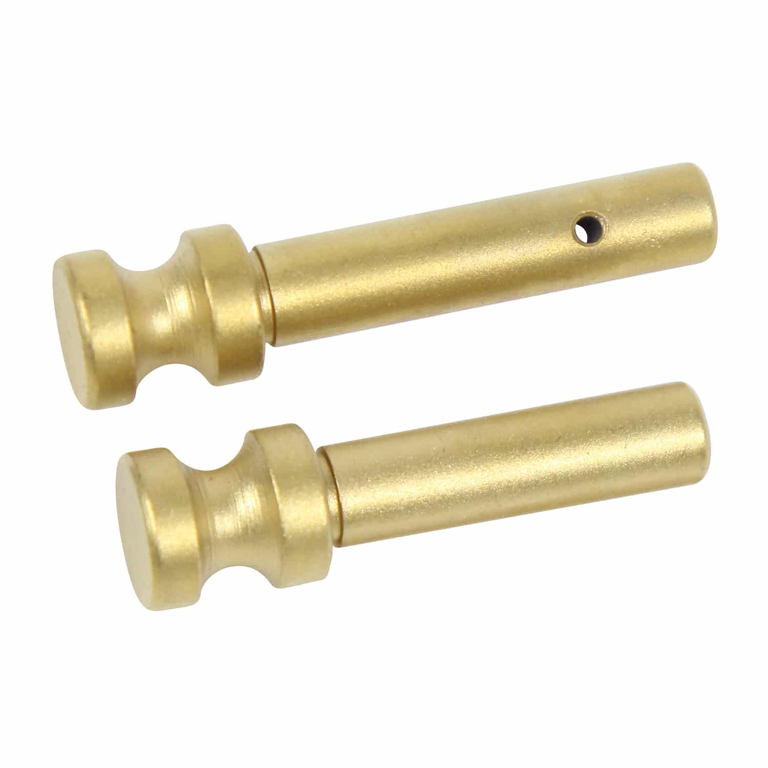 AR 5.56 Cal Extended Takedown Pin Set with tin coated gold titanium nitride finish
