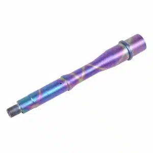 7.5 inch 5.56mm barrel with matte rainbow PVD tie dye finish and spiral engraving
