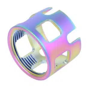 Matte Rainbow PVD Coated AR-15 Wide Castle Nut for Car/M4 Buffer Tube