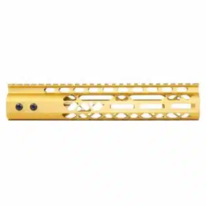 Anodized Gold 10 inch Air Lite M-LOK Free Floating Handguard with Monolithic Top Rail