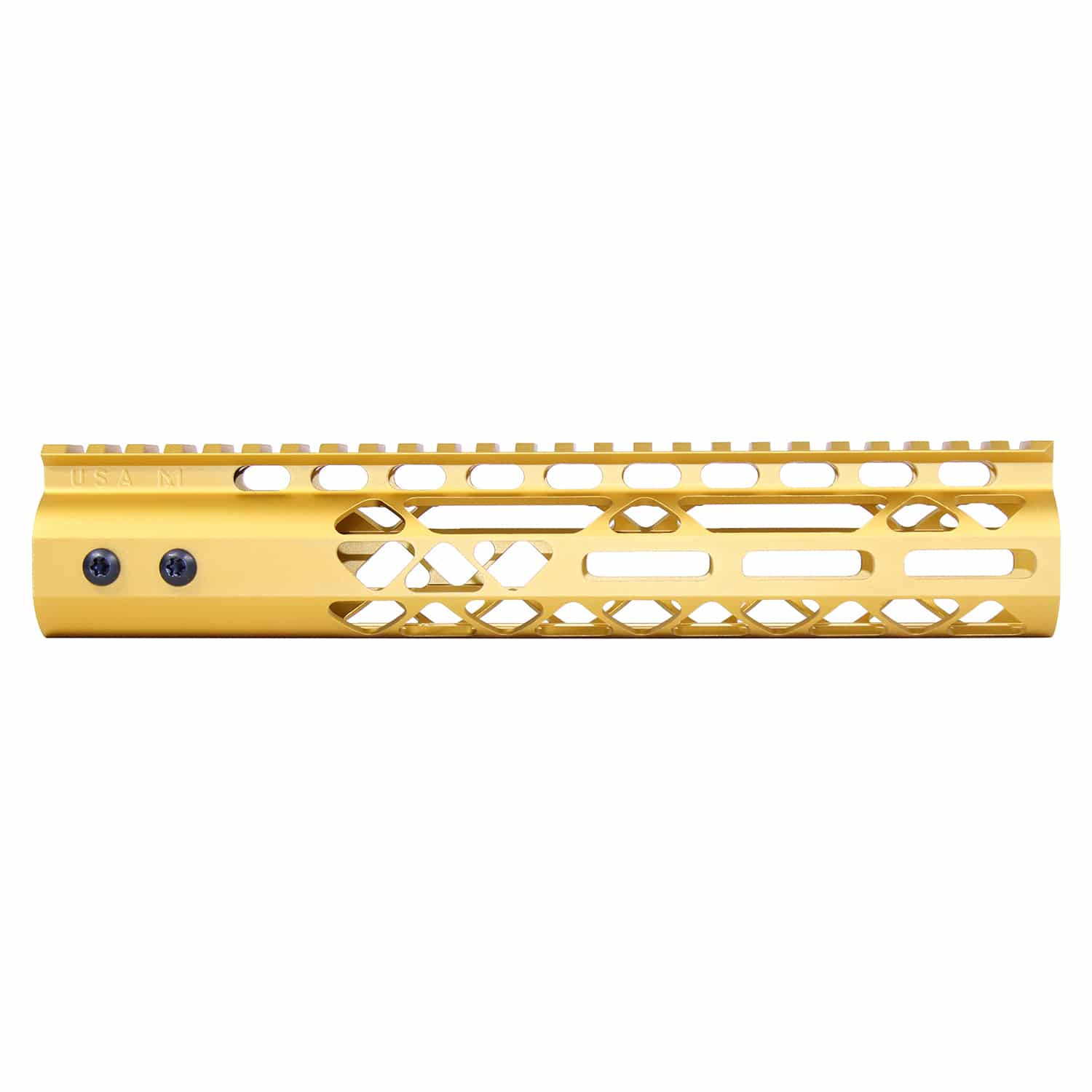 Anodized Gold 10 inch Air Lite M-LOK Free Floating Handguard with Monolithic Top Rail