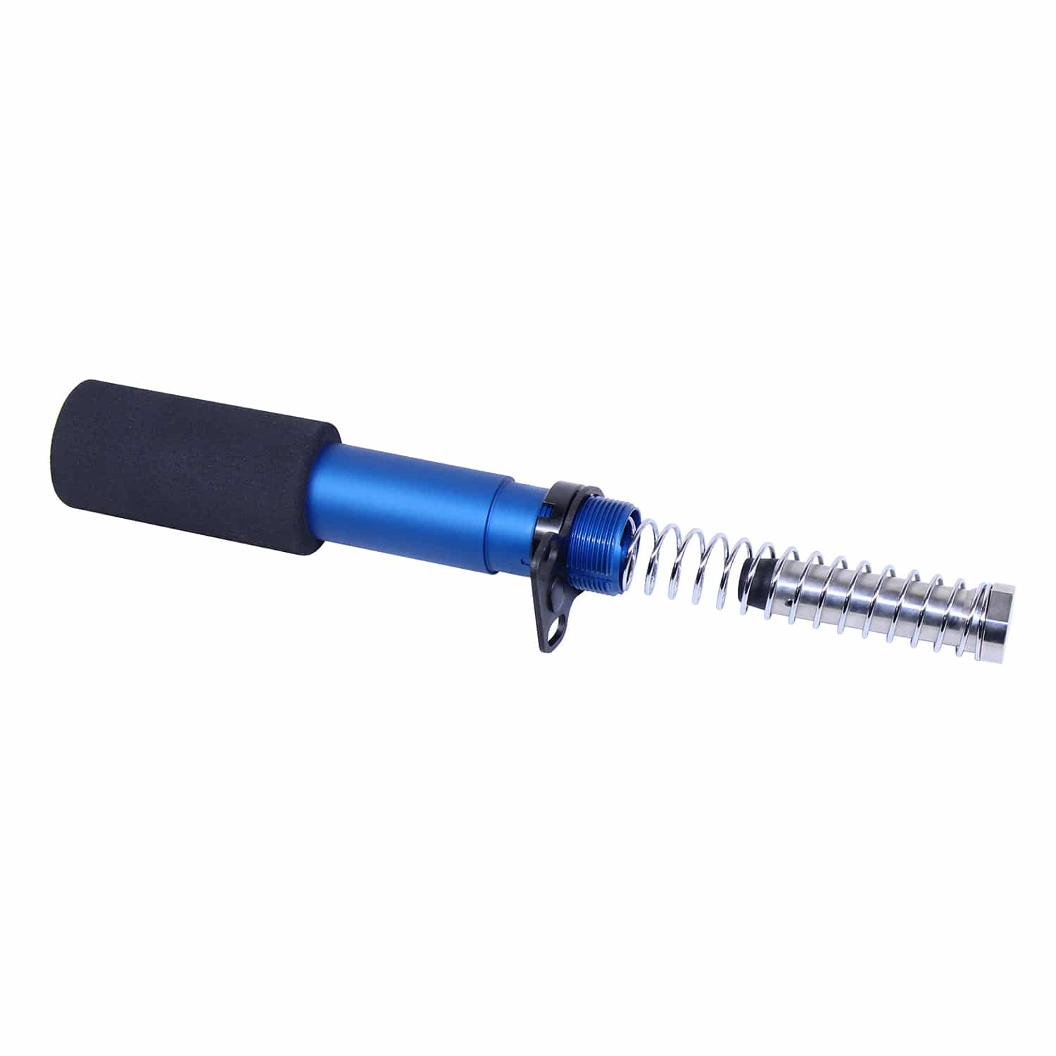 AR-15 Pistol Buffer Tube Kit in Anodized Blue with Castle Nut, Foam Cover, CAR Buffer, and Spring