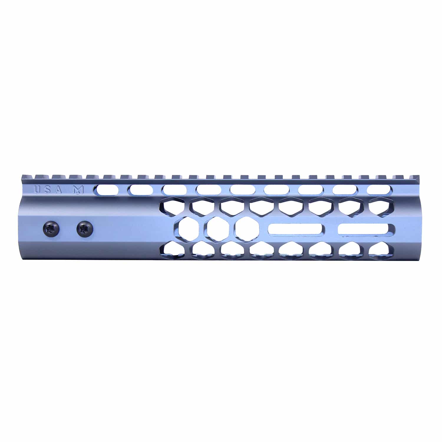 Anodized grey 9 inch Air Lite honeycomb handguard with monolithic top rail and M-LOK slots