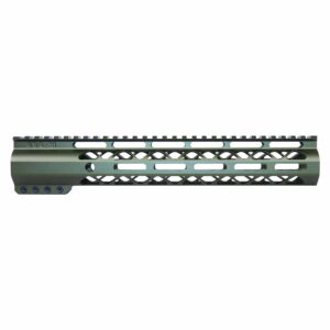 Green 10 M-LOK AR-15 Handguard with Picatinny Rail, Lightweight, Free-Float Design for Accessories.