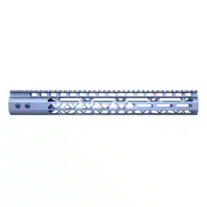 Anodized grey 15 inch Air Lite M-LOK free floating handguard with monolithic top rail and diamond cutouts