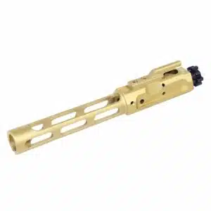 Gold AR .308 Cal Nitride Skeletonized Low Mass Bolt Carrier Group with black gas key