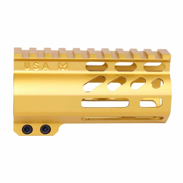 4" AIR-LOK Compression M-LOK Free Floating Handguard in Anodized Gold
