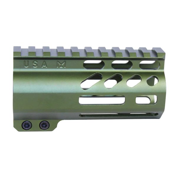 4" AIR-LOK Compression M-LOK Free Floating Handguard in Anodized Green