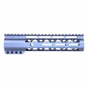 Anodized grey 9-inch AIR-LOK handguard with monolithic top rail and M-LOK slots
