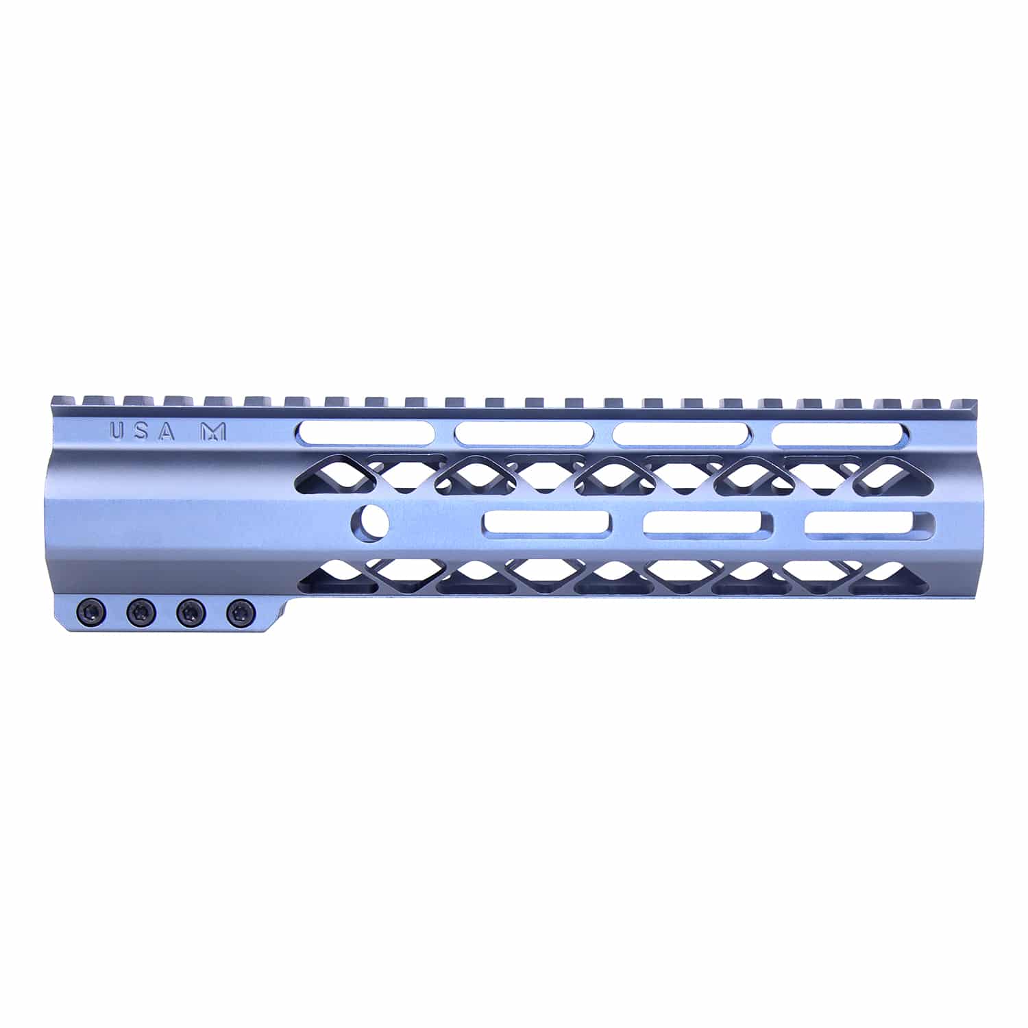 Anodized grey 9-inch AIR-LOK handguard with monolithic top rail and M-LOK slots