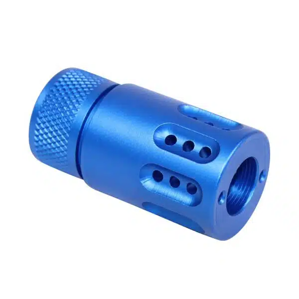 AR .308 Mini Slip Over Barrel Shroud With Ported Gatling Style in Anodized Blue