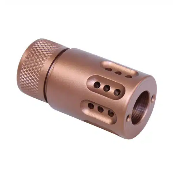 AR .308 Mini Slip Over Barrel Shroud With Ported Gatling Style in Anodized Bronze