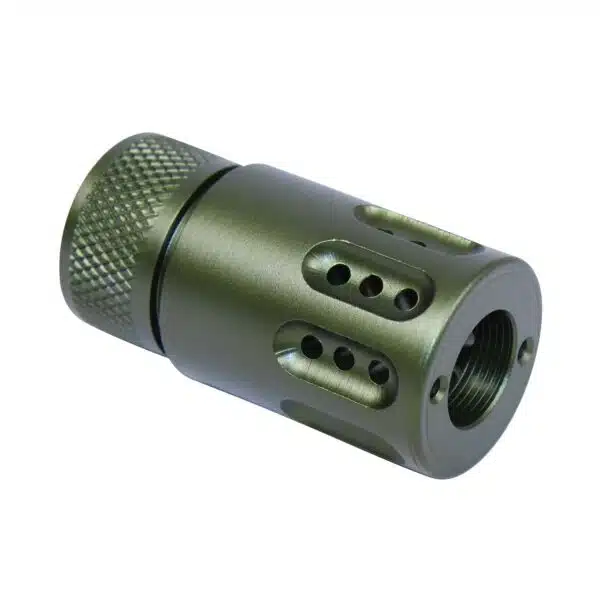 AR .308 Mini Slip Over Barrel Shroud With Ported Gatling Style in Anodized Green