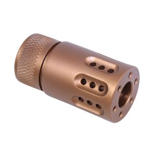 AR-15 Micro Slip Over Barrel Shroud with Ported Gatling Style in Anodized Bronze