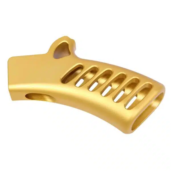 AR-15 Skeletonized Aluminum Featureless Pistol Grip in Anodized Gold (NY/CA Compliant) - Image 2