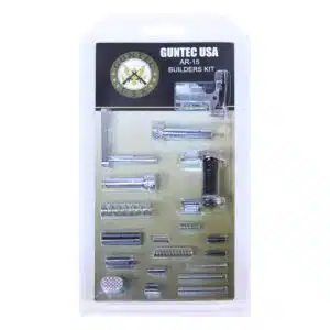 AR-15 Builders Kit with Chrome finish and Ambi Safety in blister packaging