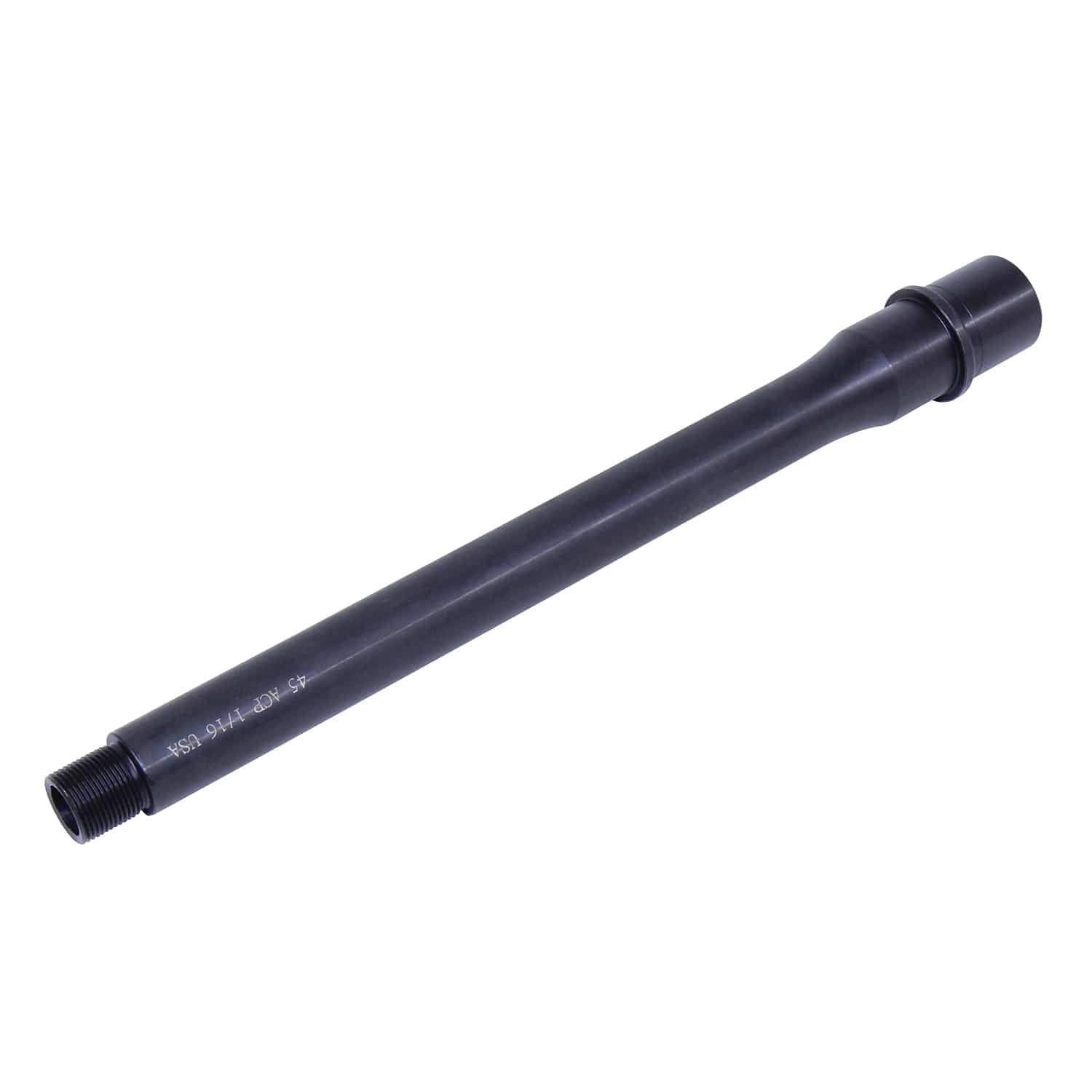 Black nitride 10.5 inch 45 ACP barrel with threaded muzzle and gas block