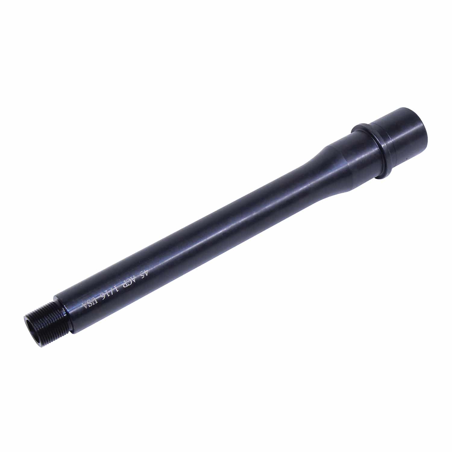 8.5 inch 45 ACP barrel with black nitride finish and threaded muzzle end