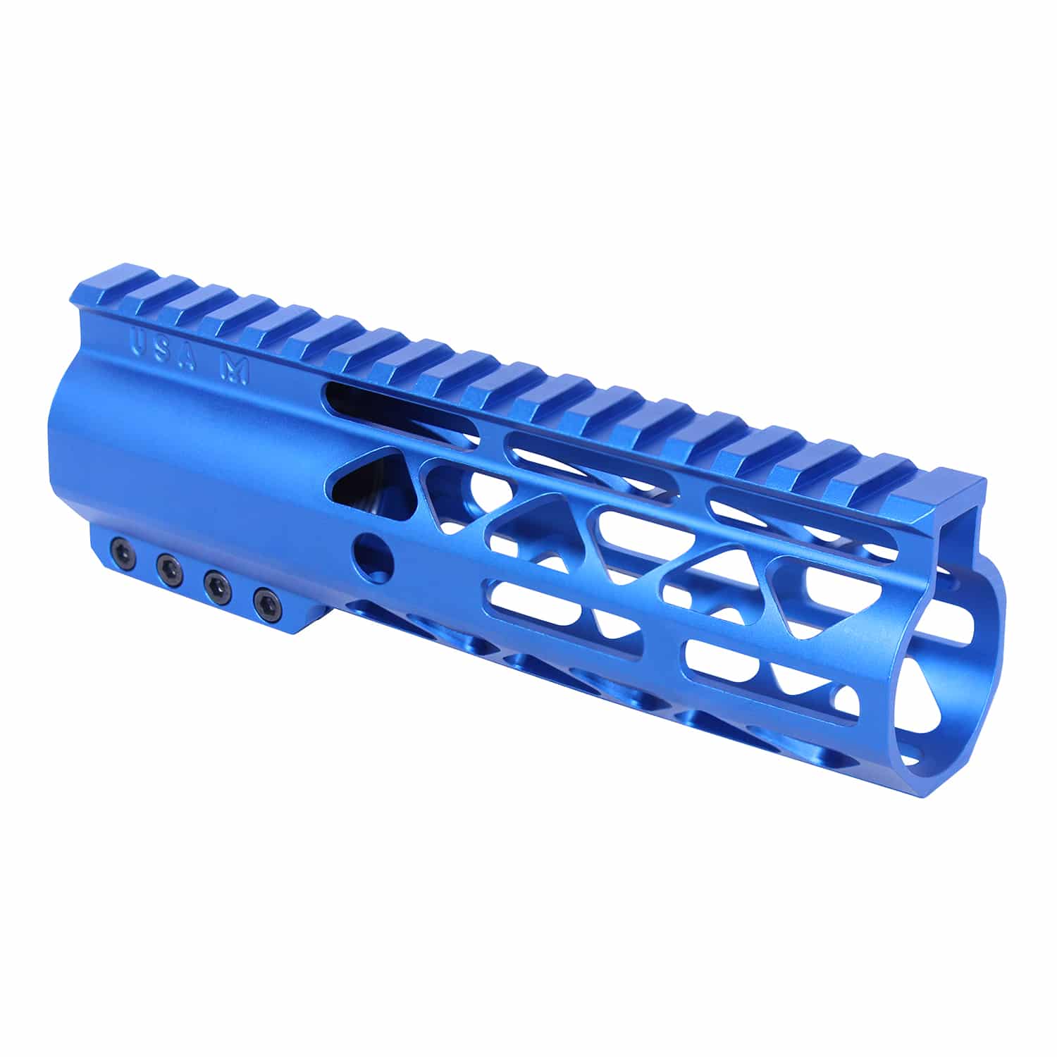 7-inch AIR-LOK handguard with monolithic top rail and M-LOK slots in anodized blue finish