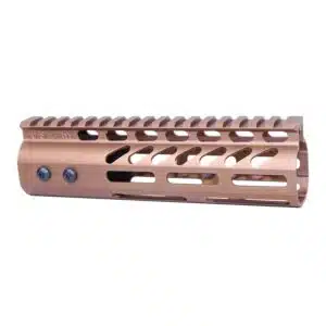Anodized Bronze 7 inch M-LOK free floating handguard with monolithic top rail