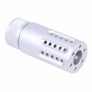 Anodized clear 9mm Micro Slip Over Barrel Shroud with Multi Port Muzzle Brake