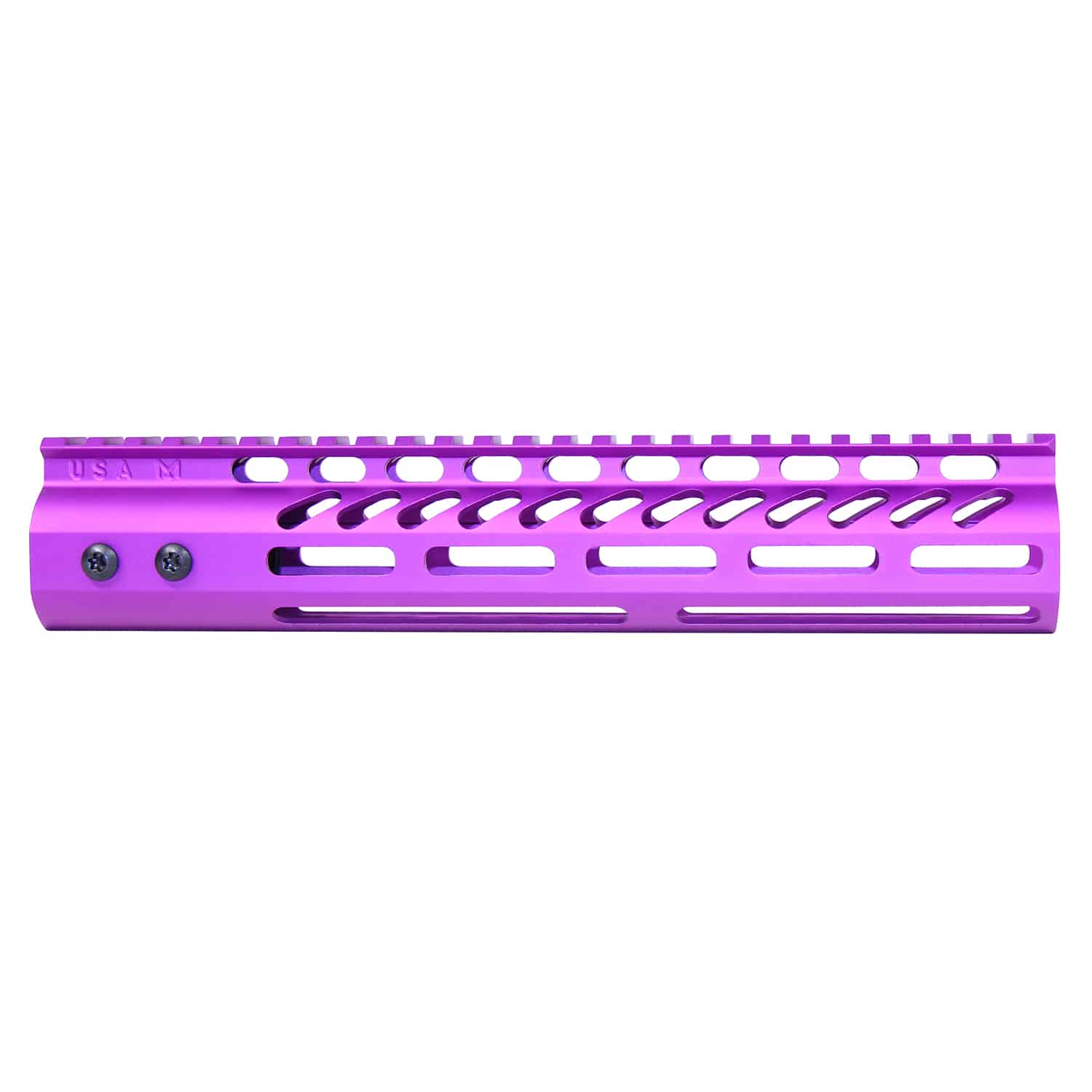Anodized Purple 10-inch M-LOK Free Floating Handguard with Monolithic Top Rail