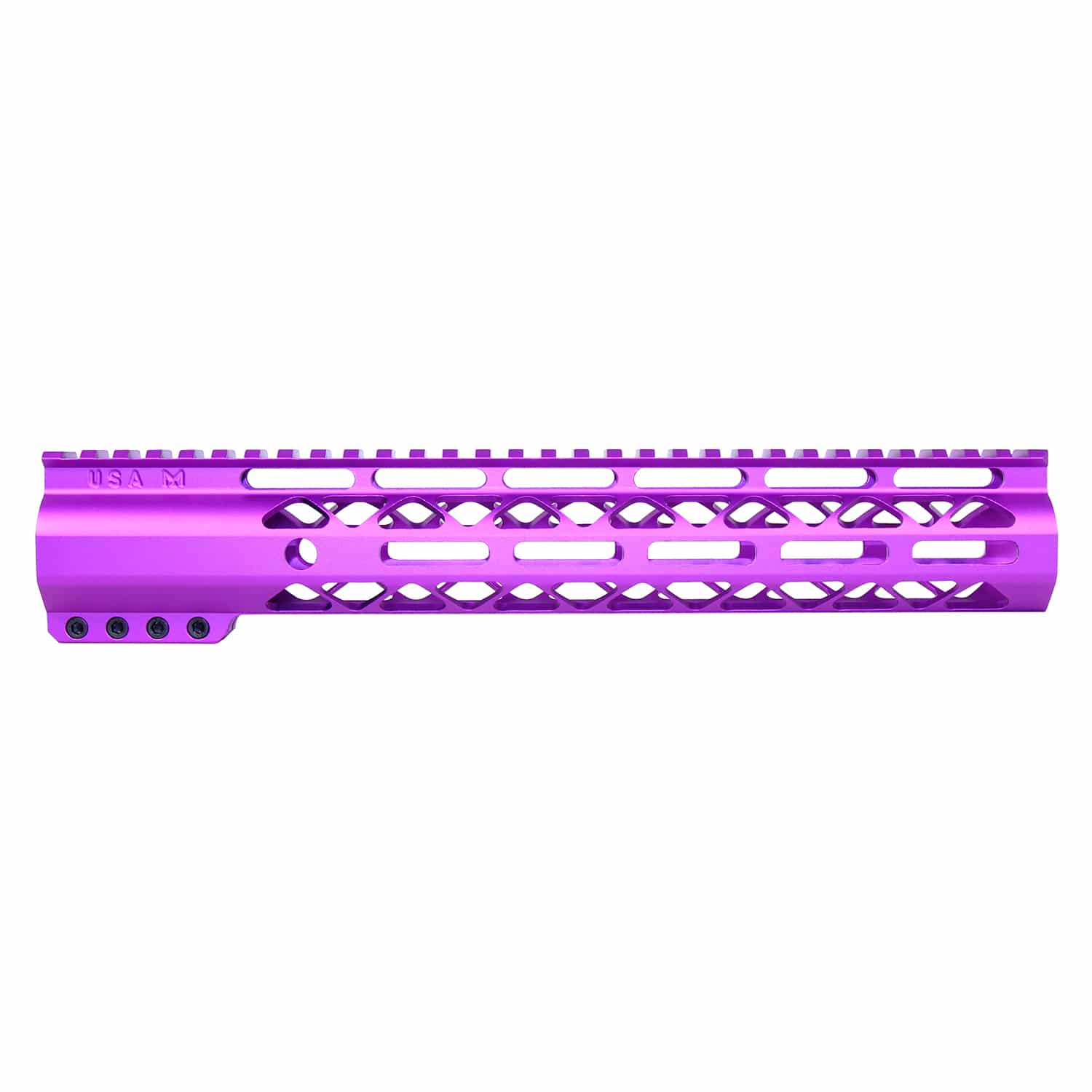 12-inch AIR-LOK Series M-LOK handguard with monolithic top rail in anodized purple finish