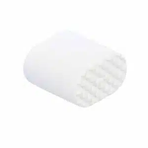 AR-15 Extended Mag Button in Arctic White with knurled grooves