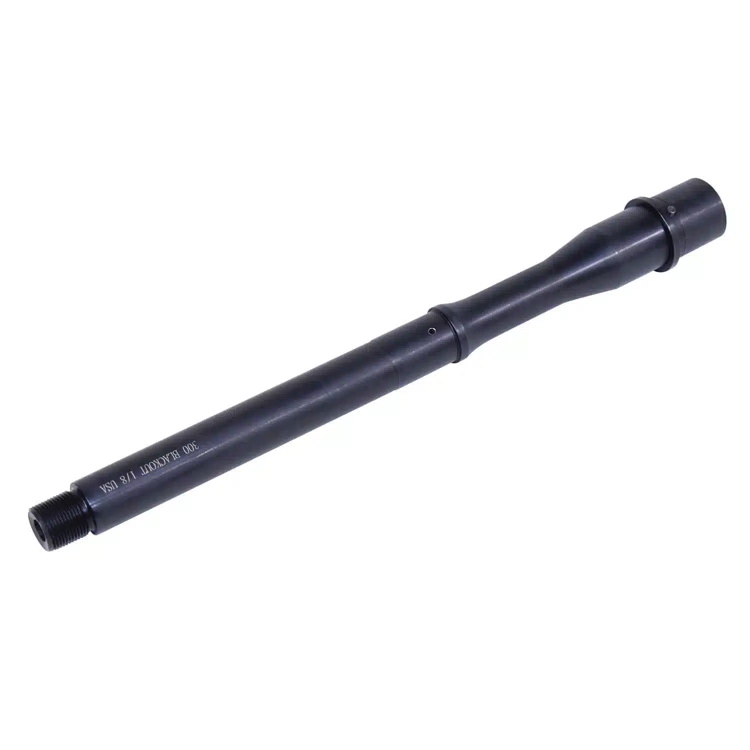 10.5 inch 300 AAC Blackout barrel with black nitride coating and threaded muzzle