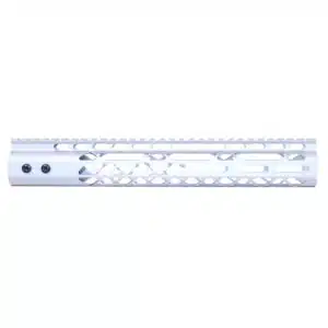 12 inch Air Lite M-LOK free floating handguard with monolithic top rail in anodized clear finish.