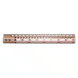 15 inch Anodized Bronze M-LOK Free Floating Handguard with Monolithic Top Rail